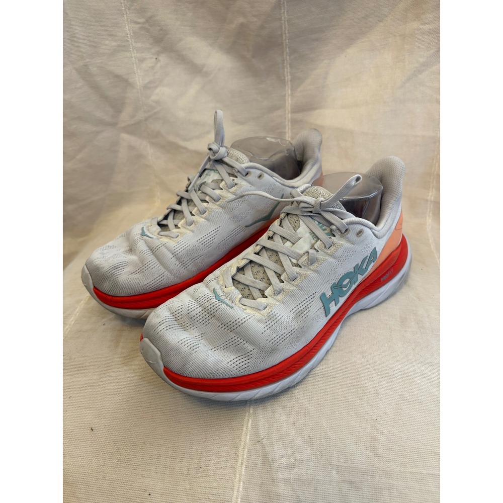 Hoka One One Mach 4 Womens Running Shoes White Orange Red 1113530-WFR 10B